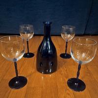 Bicchieri vintage in vetro soffiato 