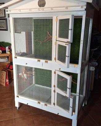 Voliera in legno laccato