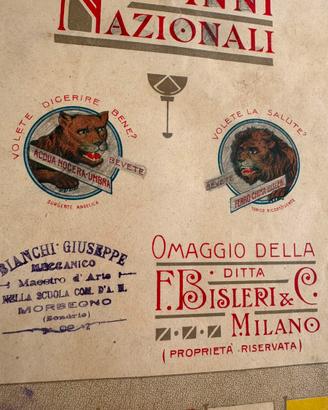 Omaggio pubblicitario ferro china Bisleri milano