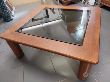 tavolino legno e vetro
