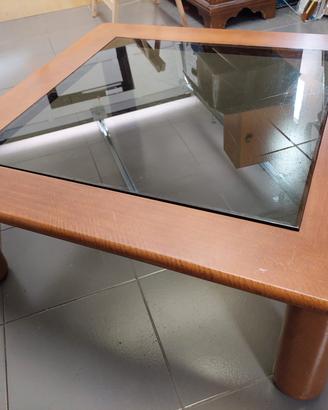 tavolino legno e vetro