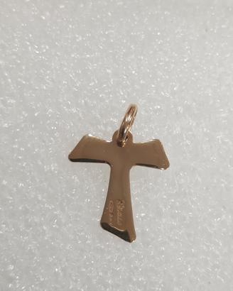 pendente a croce Tau in oro giallo 18kt 