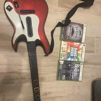 Controller chitarra guitar hero xbox360 + 3 gioch