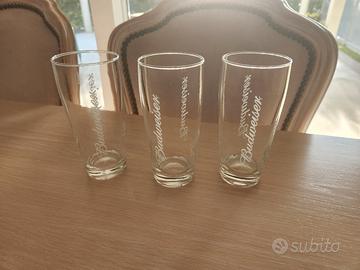 Tris di bicchieri per birra Budweiser