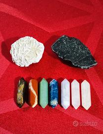 7 pietre Chakra, Ossidiana e Rosa del Deserto 