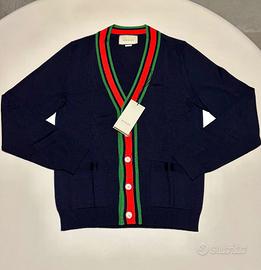 Gucci wool knit cardigan blu taglia XS