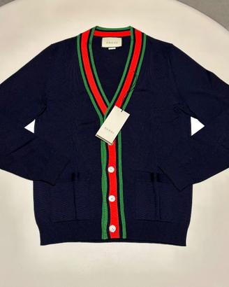 Gucci wool knit cardigan blu taglia XS