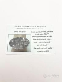 Anello oro 18KT con diamanti black 1,10 e diamanti