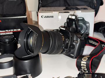 Kit Canon 500D + Sigma 17-50 f2.8 + 2 Ob. + Flash