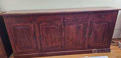 Madia credenza noce arte povera 4 ante 4 cassetti
