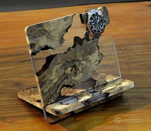 Porta cellulare e porta orologio in legno d’ulivo