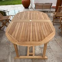 Tavolo da giardino in teak con 10 sedute