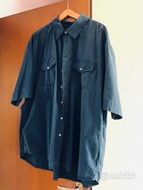 Camicia maniche corte blu uomo