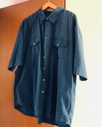 Camicia maniche corte blu uomo