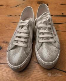 Superga argento platform