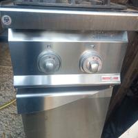 fornello gas 2 fuochi inox 