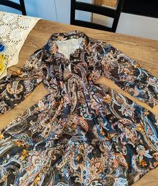 Vestito corto a balze motivo Paisley -Bobo chic