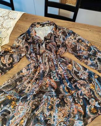 Vestito corto a balze motivo Paisley -Bobo chic
