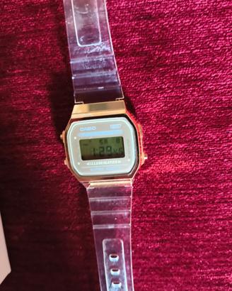 Orologio Casio Vintage Digitale Oro e Trasparente