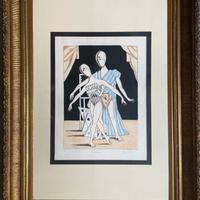 De Chirico ,Prova d'autore Litografia- I ballerini
