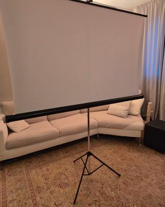 Telo Schermo per Proiettore con Asta Regolabile