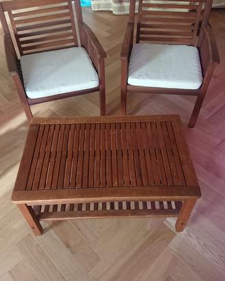 Set da esterno sedie e tavolo