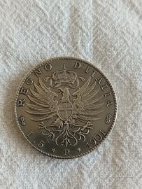 REGNO D'ITALIA-VITTORIO EMANUELE III  5 LIRE 1901 