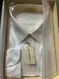 Camicia uomo manica lunga cotone bianco Tg 47