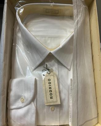 Camicia uomo manica lunga cotone bianco Tg 47