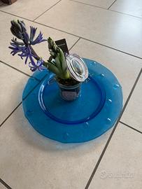 Piatto da portata o centrotavola in vetro blu