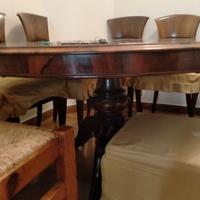 Tavolo da sala apribile rotondo con sedie