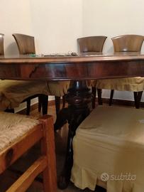 Tavolo da sala apribile rotondo con sedie