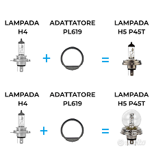 Adattatori Lampada H4 per H5 P45T
