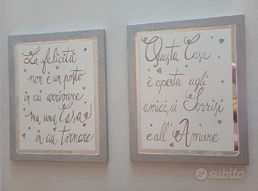 QUADRI MODERNI GLITTER E SPECCHIO
