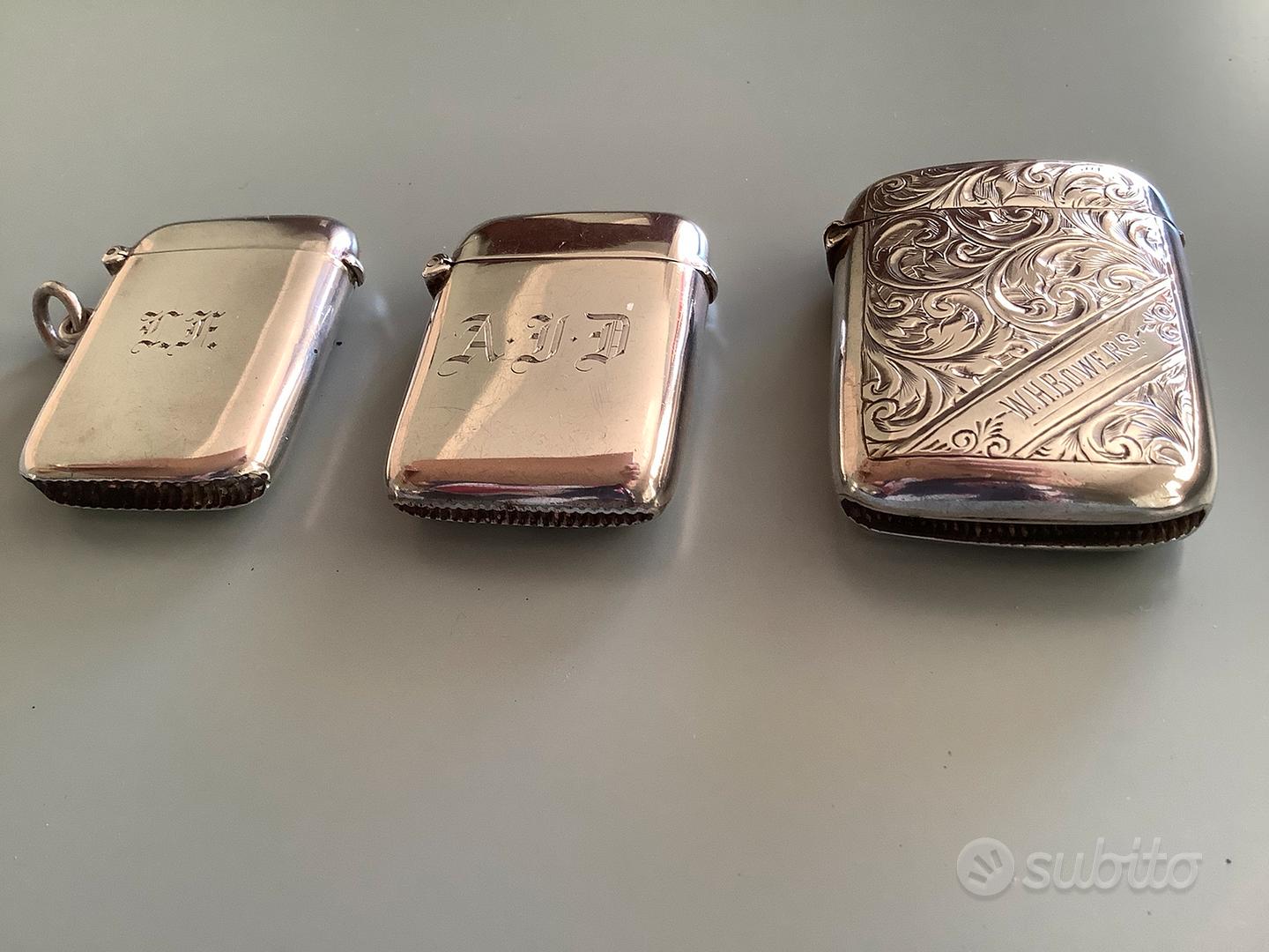 Arfasatti Porta Accendino Bic Mini In Argento 925 Martellato Fatto A Mano In Italia