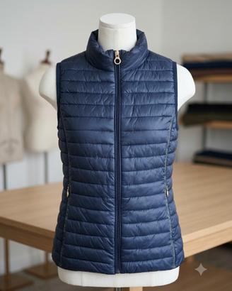 Gilet donna blu trapuntato
