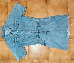 Vestito corto in jeans denim 100% cotone