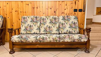 Divano rustico 3 posti in pino massello