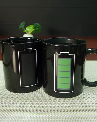 Tazza termosensibile batteria cambia colore a ener