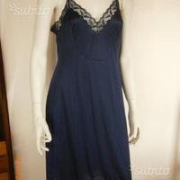 La Perla sottoveste blu con pizzo e spalline tg.3