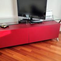 Mobile contenitore soggiorno TV laccato bordeaux