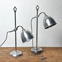 Coppia lampade industriali vintage da scrivania
