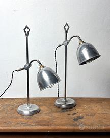 Coppia lampade industriali vintage da scrivania