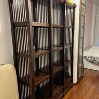 Libreria etnica in teak a vista 3 cassetti