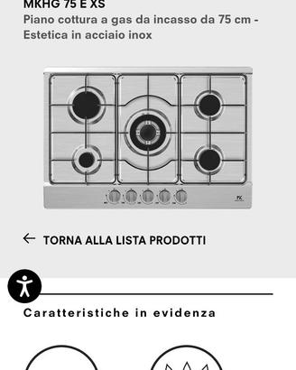 Piano cottura 5 fuochi MasterKitchen