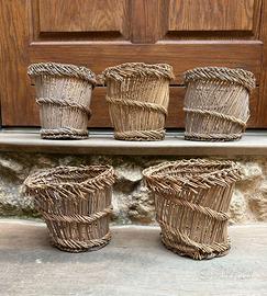 Lotto 5 fuscelle in giunco ricotta fascedde