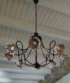 Set di lampadari e applique rustici