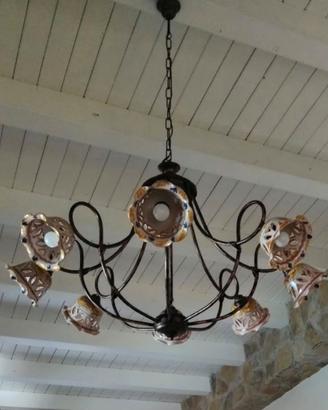 Set di lampadari e applique rustici