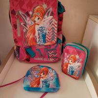 Zaino scuola Winx  con astuccio e borsetta