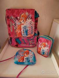 Zaino scuola Winx  con astuccio e borsetta